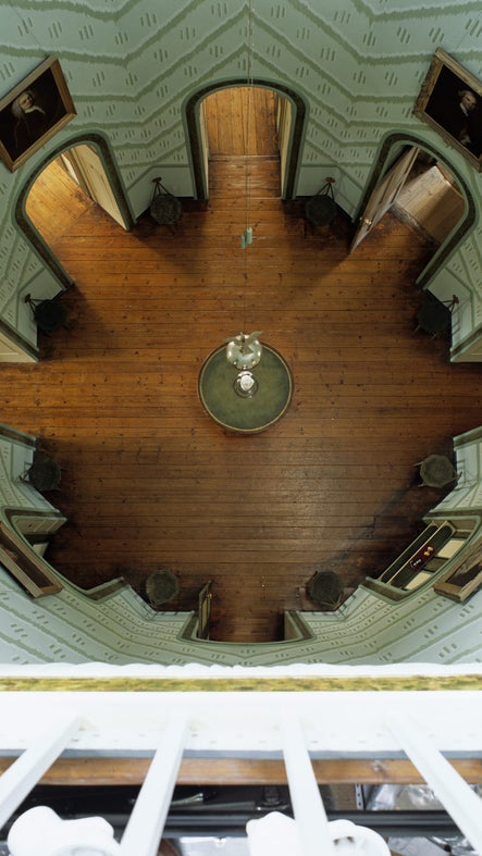 A view of the Octagon at A la Ronde, Devon, from the Shell Gallery.